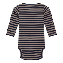 BIRKHOLM Stribet Rib Body Kashmir Brun & Navy Blå